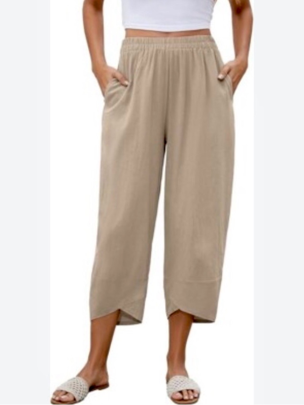 New ERetro Women’s Lightweight Tulip Hem Summer Crop Pants / Small